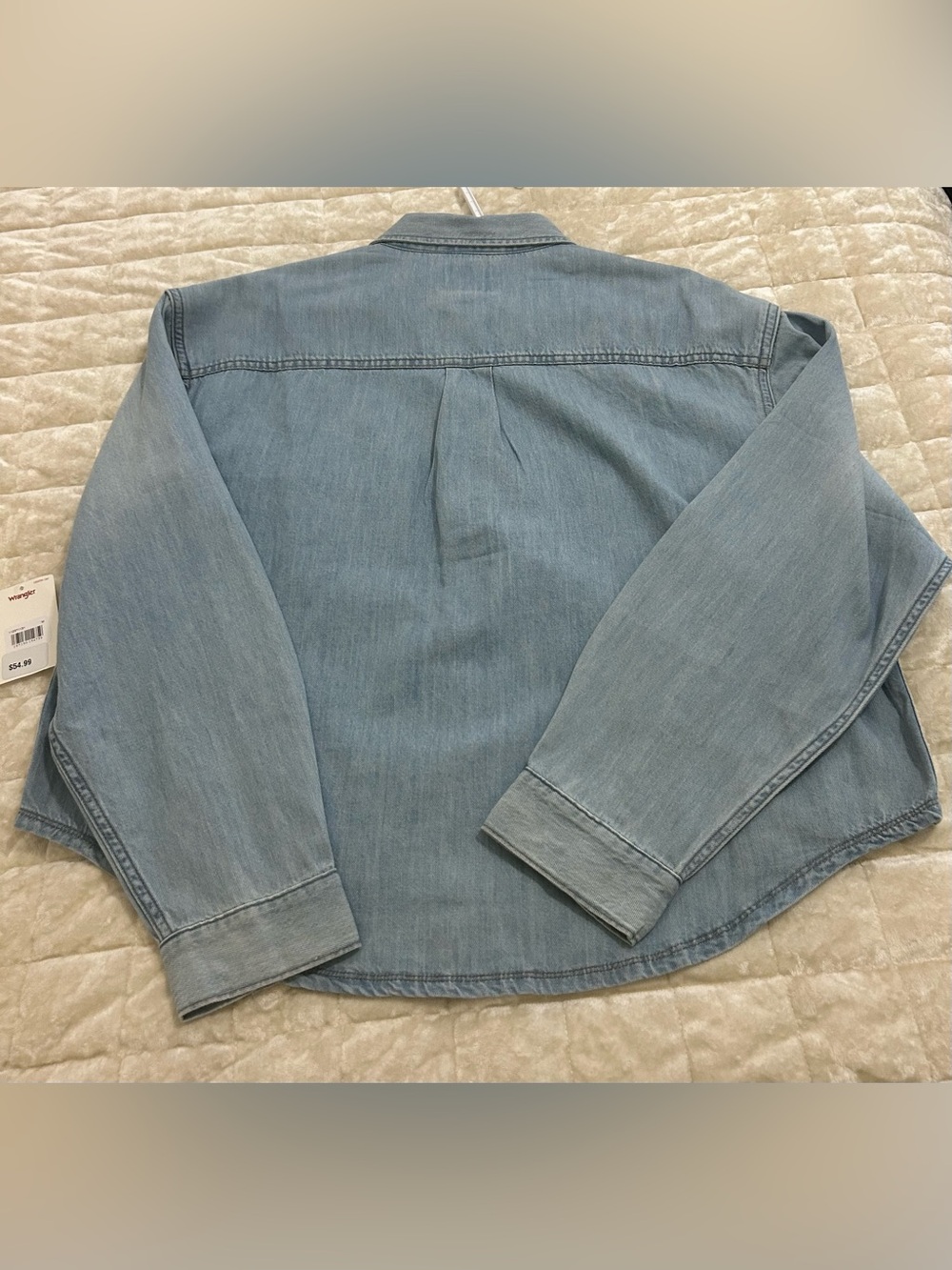 Wrangler Light Wash Denim Western Shirt - Picture 4 of 7